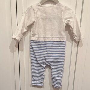 Jacadi White and Blue Striped One Piece